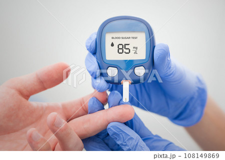 Diabetes doing sugar blood test 108149869