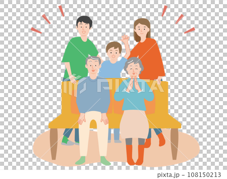 仲がいい3世代の家族のイラスト 仲がいい3世代の家族のイラスト 108150213