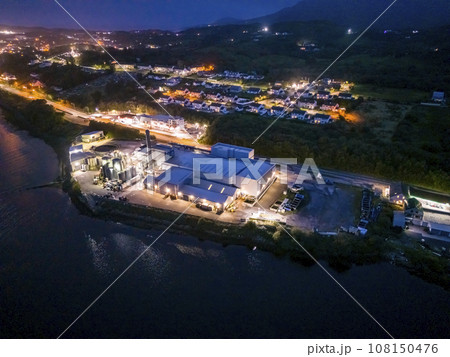 Aerial night view of Killybegs, the most important fishing harbour town in Ireland, County Donegal Aerial night view of Killybegs, the most important fishing harbour town in Ireland, County Donegal 108150476