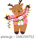 Watercolor Christmas Reindeer 108150752