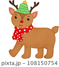 Watercolor Christmas Reindeer 108150754