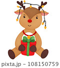 Watercolor Christmas Reindeer 108150759