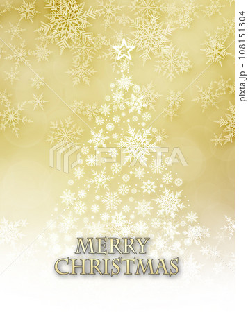 雪の結晶のクリスマスツリーのイラスト背景 雪の結晶のクリスマスツリーのイラスト背景 108151304