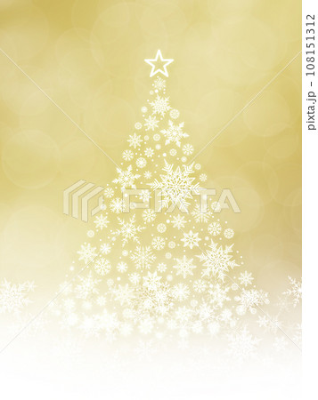 雪の結晶のクリスマスツリーのイラスト背景 雪の結晶のクリスマスツリーのイラスト背景 108151312