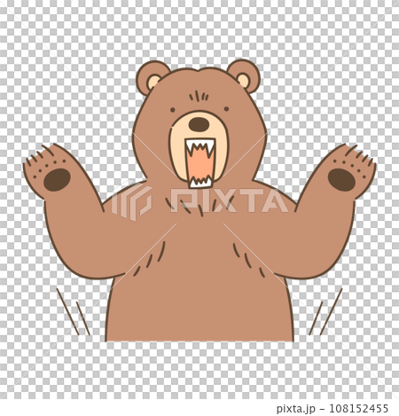 棕熊舉起雙手攻擊的向量圖 108152455