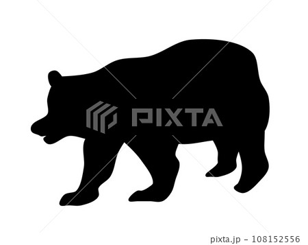 野生動物で危険なクマのシルエット 108152556