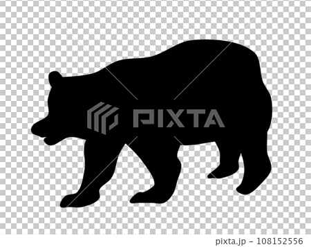 野生動物で危険なクマのシルエット 108152556