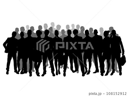 group of people, crowd - vector silhouettes 108152912