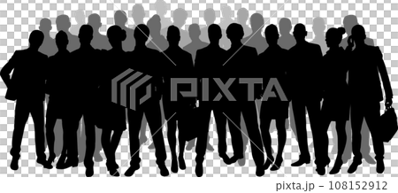 group of people, crowd - vector silhouettes 108152912