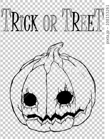 Trick or treat Halloween transparent Black pumpkin art, vector for printing T-shirts, hoodies, sweatshirts posters etc. Trick or treat Halloween transparent Black pumpkin art, vector for printing T-shirts, hoodies, sweatshirts posters etc. 108153261
