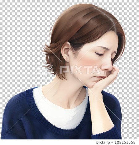 人工智慧產生圖像的憂心忡忡的女人的插圖 人工智慧產生圖像的憂心忡忡的女人的插圖 108153359
