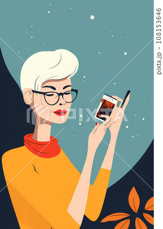 Stylish gray-haired grandma enjoying a cigarette break. Senior white lady indulging in a guilty pleasure. Attractive middle-aged woman holding a pack of cigarettes and a mouthpiece Stylish gray-haired grandma enjoying a cigarette break. Senior white lady indulging in a guilty pleasure. Attractive middle-aged woman holding a pack of cigarettes and a mouthpiece 108153646