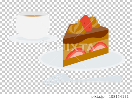 脆餅和飲料的插圖_草莓巧克力脆_2 108154151