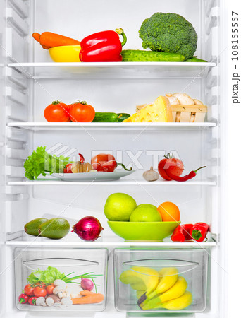 Refrigerator with vegetables 108155557
