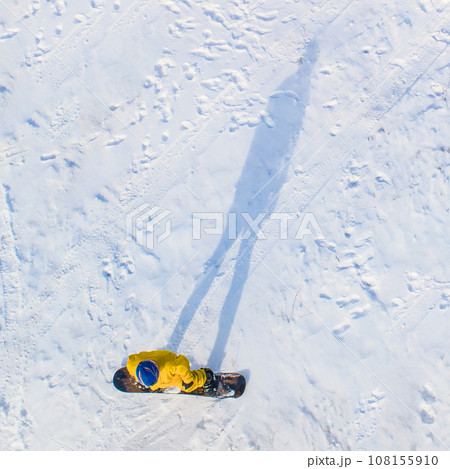 Snowboarder aerial view Snowboarder aerial view 108155910
