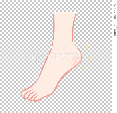 Illustration of smooth and moisturized heels 108156729