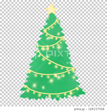Christmas tree with hanging lights Christmas tree with hanging lights 108157508