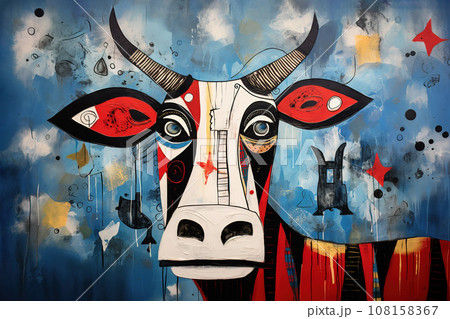 Abstract cow painting. Farm animals. Animals art. Abstract cow painting. Farm animals. Animals art. 108158367