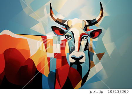 Abstract cow painting. Farm animals. Animals art. Abstract cow painting. Farm animals. Animals art. 108158369