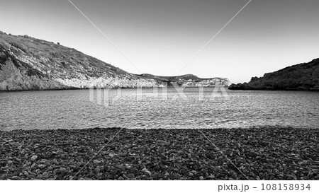 Deserted beach near ancient Greek city Knidos, Turkey, b&w Deserted beach near ancient Greek city Knidos, Turkey, b&w 108158934