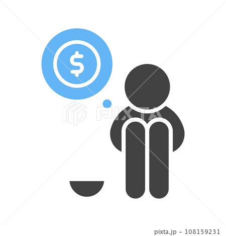Poor icon vector image. 108159231