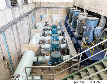 The high pressure water pump in the water supply station. 108159250