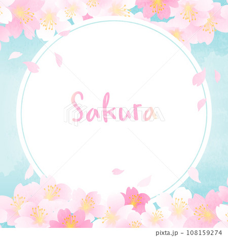 桜の花びらフレームイラスト 108159274
