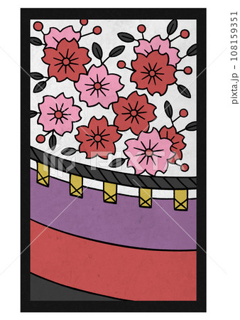 花札　桜に幕 108159351