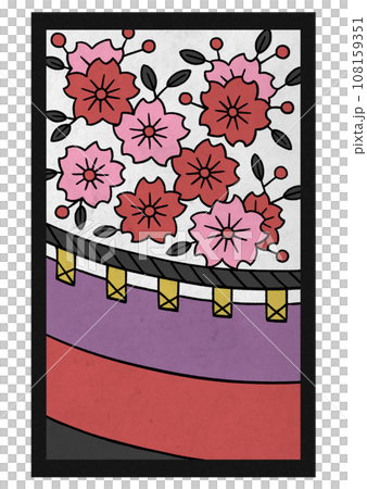 花札　桜に幕 108159351