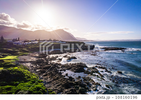 Aerial view of Hermanus coast, in Western Cape, South Africa 108160196