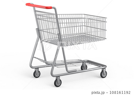 Shopping cart or trolley for groceries on white background. 108161192