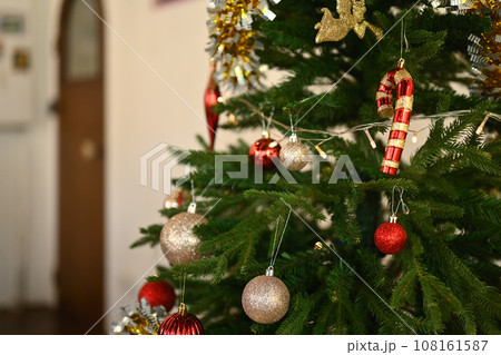 Beautiful decorated Christmas Tree in living room. Winter holiday celebration concept 108161587