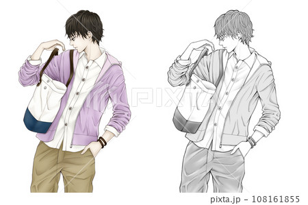 トートバッグを持つスタイリッシュな男子学生 トートバッグを持つスタイリッシュな男子学生 108161855