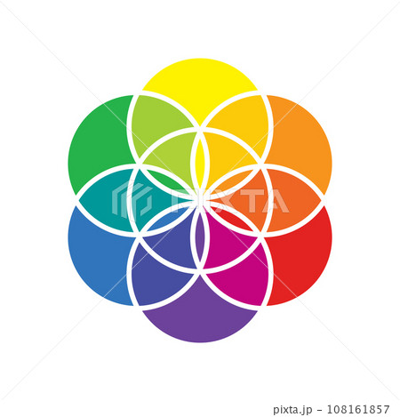 Seed of life. Sacred geometry. Color theory. Understanding colors. Primary secondary tertiary colors Seed of life. Sacred geometry. Color theory. Understanding colors. Primary secondary tertiary colors 108161857