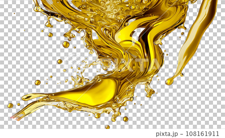 Beautiful olive or engine oil splash isolated on white background 108161911