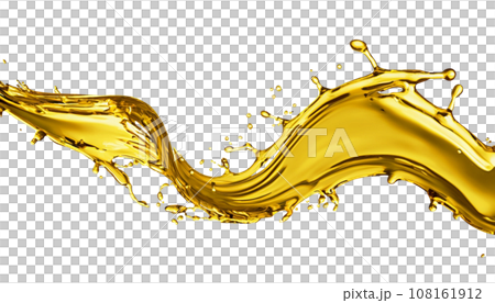 Beautiful olive or engine oil splash isolated on white background 108161912