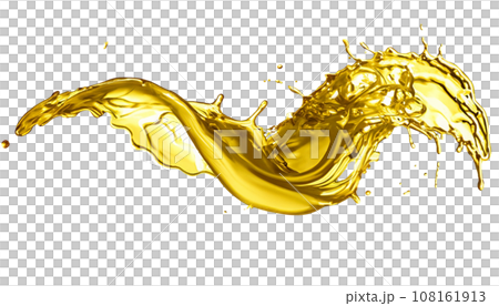 Beautiful olive or engine oil splash isolated on white background 108161913