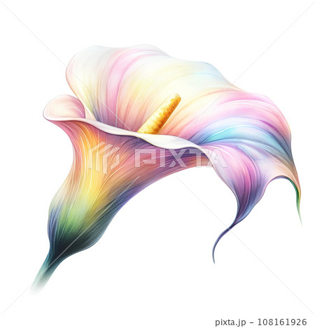 Watercolor Beautiful calla lily flower on white background. Watercolor Beautiful calla lily flower on white background. 108161926