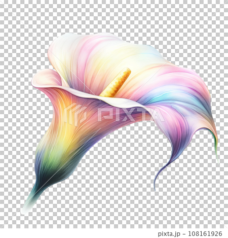 Watercolor Beautiful calla lily flower on white background. Watercolor Beautiful calla lily flower on white background. 108161926