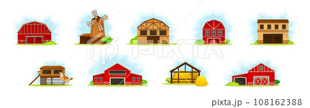 Rural Farm Building and Different Structure Vector Set 108162388
