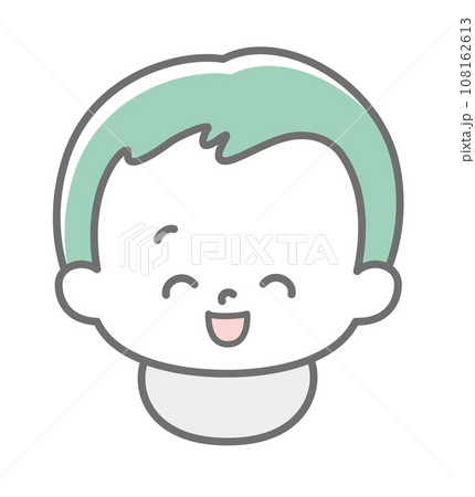 表情：喜ぶ赤ちゃん 顔 単品_3色 108162613