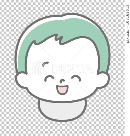 表情：喜ぶ赤ちゃん 顔 単品_3色 108162613
