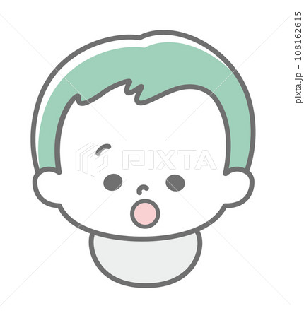 表情：驚く赤ちゃん 顔 単品_3色 108162615