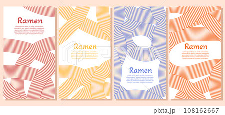 Social media template with asian ramen noodle background. Wavy abstract pattern Social media template with asian ramen noodle background. Wavy abstract pattern 108162667