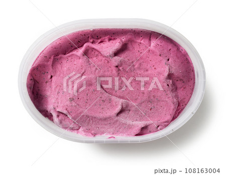 box of homemade black currant ice cream box of homemade black currant ice cream 108163004