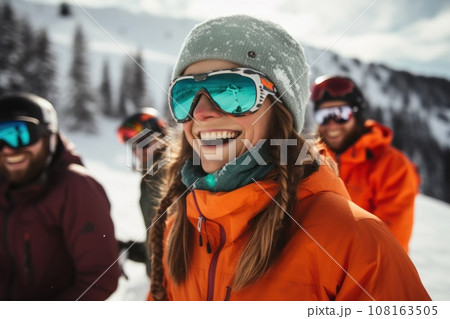 People on apres ski party on ski resort 108163505