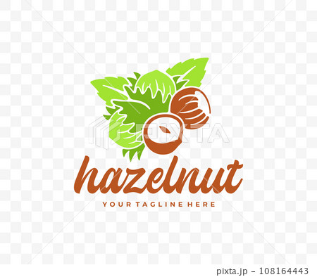 Hazelnut, filbert, cobnut, nut, leaves and plant, graphic design. Nutty, food, meal, nature, fruit, kernel, eating and eat, vector design and illustration Hazelnut, filbert, cobnut, nut, leaves and plant, graphic design. Nutty, food, meal, nature, fruit, kernel, eating and eat, vector design and illustration 108164443