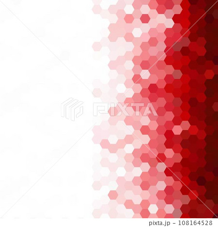 Red hexahedrons. Creative geometric illustration in origami style. A new texture for the design. Mosaic template for the background of the trade mark. 108164528