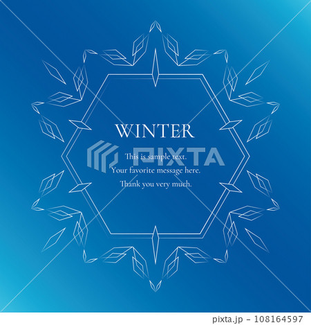 素材_フレーム_雪の結晶と光をモチーフにした冬の飾り枠。高級感のある囲みのデザイン 素材_フレーム_雪の結晶と光をモチーフにした冬の飾り枠。高級感のある囲みのデザイン 108164597