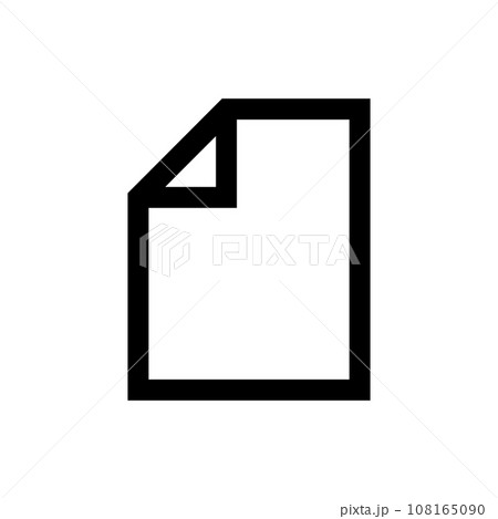左上の角が折られた白紙の書類のアイコン 108165090